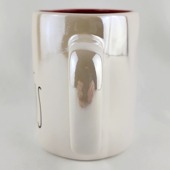 Rae Dunn Artisan White Irridescent Mug  Large Letters MR. CLAUSE Red Interior - Picture 4 of 11